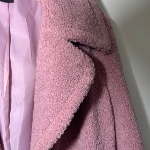 French Connection Women's Teddy Faux Fur Fuzzy Lined Dusty Shaggy Coat - Size M - Picture 2 of 7